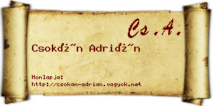 Csokán Adrián névjegykártya